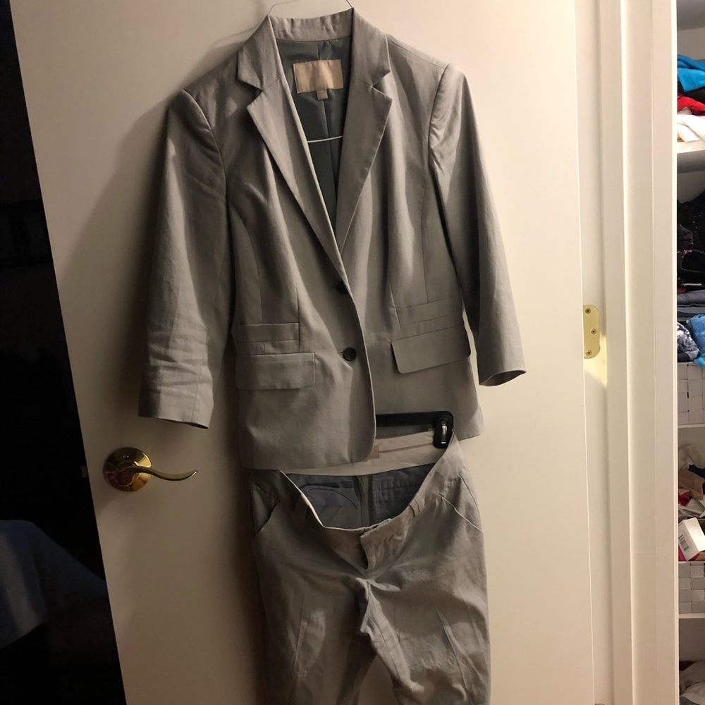 Grey Linen Business Suit